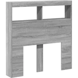 vidaXL Armoire tête de lit avec LED sonoma gris 100x17x102 cm pas cher