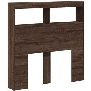 vidaXL Armoire tête de lit avec LED chêne marron 100x17x102 cm pas cher