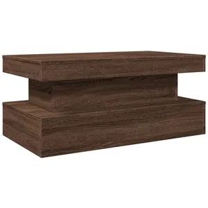 vidaXL Table basse avec lumières LED chêne marron 90x50x40 cm pas cher