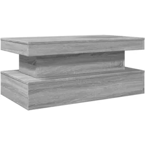 vidaXL Table basse avec lumières LED gris sonoma 90x50x40 cm pas cher
