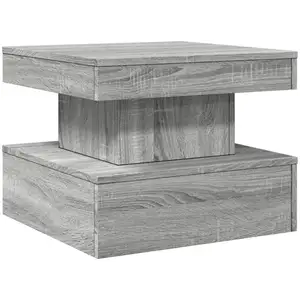 vidaXL Table basse avec lumières LED sonoma gris 50x50x40 cm pas cher