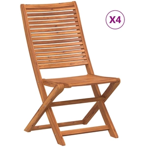 vidaXL Chaises pliables de jardin lot de 4 gris bois d'acacia massif pas cher