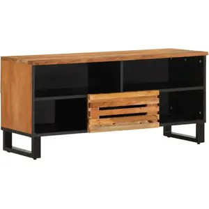 vidaXL Meuble TV 100x34x46 cm bois d'acacia massif pas cher
