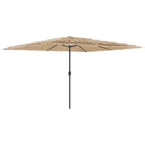 vidaXL Parasol de jardin avec mât en acier marron 388x388x248 cm pas cher