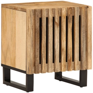 vidaXL Table de chevet 40x33x46 cm bois de manguier massif brut pas cher
