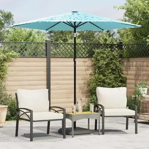 Comparateur de prix : vidaXL Parasol de jardin avec mât en acier bleu 223x223x213 cm