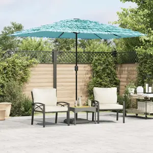 vidaXL Parasol de jardin avec mât en acier bleu 300x200x250 cm pas cher