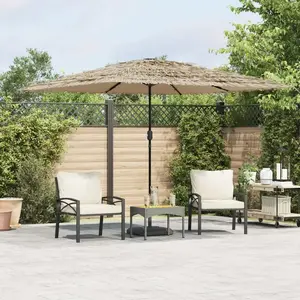 Comparateur de prix : vidaXL Parasol de jardin avec LED et mât en acier marron 290x290x238cm