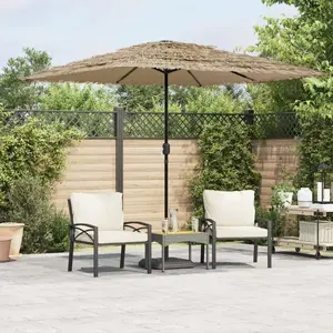 Comparateur de prix : vidaXL Parasol de jardin avec mât en acier marron 248x248x248 cm