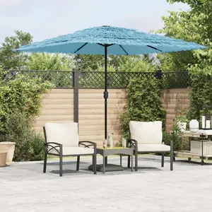 vidaXL Parasol de jardin avec mât en acier bleu 248x248x248 cm pas cher