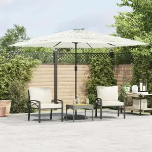 vidaXL Parasol de jardin avec mât en acier blanc 290x290x238 cm pas cher