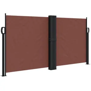 vidaXL Auvent latéral rétractable marron 120x1000 cm pas cher