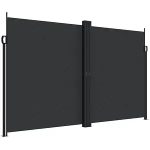 vidaXL Auvent latéral rétractable noir 200x600 cm pas cher