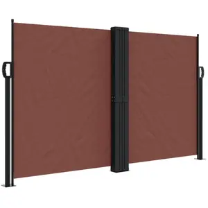 vidaXL Auvent latéral rétractable marron 140x600 cm pas cher