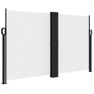 vidaXL Auvent latéral rétractable blanc 140x600 cm pas cher