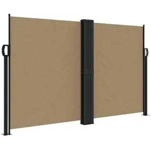 vidaXL Auvent latéral rétractable taupe 140x600 cm pas cher