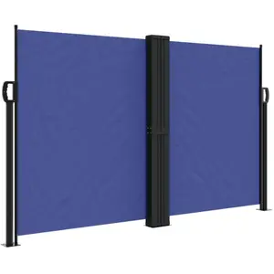 vidaXL Auvent latéral rétractable bleu 140x600 cm pas cher