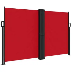 vidaXL Auvent latéral rétractable rouge 140x600 cm pas cher