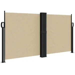 vidaXL Auvent latéral rétractable beige 120x600 cm pas cher