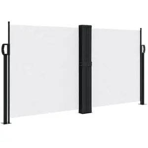 vidaXL Auvent latéral rétractable blanc 120x600 cm pas cher