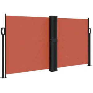 vidaXL Auvent latéral rétractable terre cuite 120x600 cm pas cher