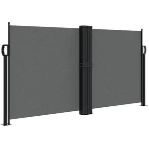 vidaXL Auvent latéral rétractable anthracite 120x600 cm pas cher