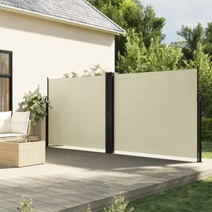 vidaXL Auvent latéral rétractable crème 160x600 cm pas cher