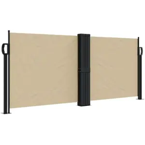 vidaXL Auvent latéral rétractable beige 100x600 cm pas cher