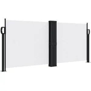 vidaXL Auvent latéral rétractable blanc 100x600 cm pas cher