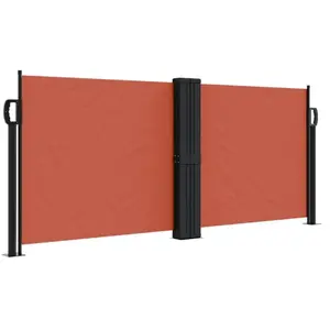 vidaXL Auvent latéral rétractable terre cuite 100x600 cm pas cher