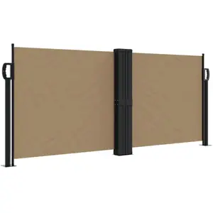 vidaXL Auvent latéral rétractable taupe 100x600 cm pas cher