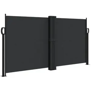 vidaXL Auvent latéral rétractable noir 120x600 cm pas cher