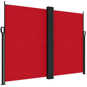 vidaXL Auvent latéral rétractable rouge 180x600 cm pas cher