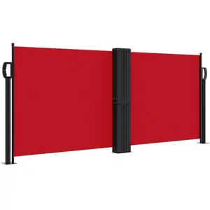 vidaXL Auvent latéral rétractable rouge 100x600 cm pas cher