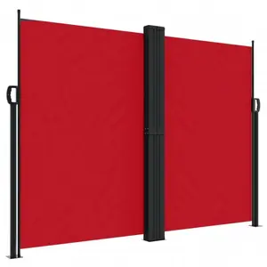 vidaXL Auvent latéral rétractable rouge 180x1200 cm pas cher