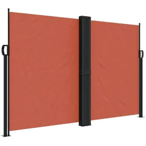vidaXL Auvent latéral rétractable terre cuite 160x1200 cm pas cher