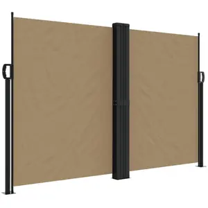 vidaXL Auvent latéral rétractable taupe 160x1200 cm pas cher