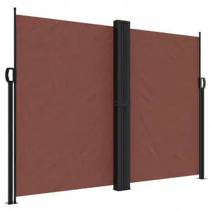 vidaXL Vidaxl Auvent Latéral Rétractable Marron 180x1200 Cm pas cher