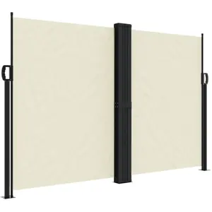 vidaXL Auvent latéral rétractable crème 160x1200 cm pas cher