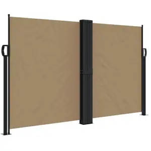vidaXL Auvent latéral rétractable taupe 140x1200 cm pas cher