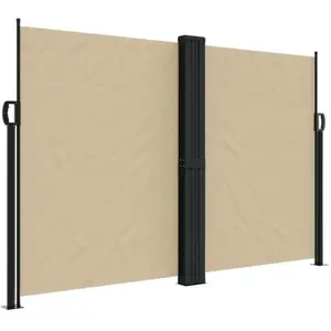 vidaXL Auvent latéral rétractable beige 160x1200 cm pas cher