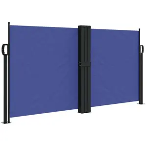 vidaXL Auvent latéral rétractable bleu 120x1200 cm pas cher