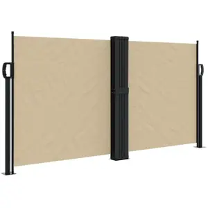 vidaXL Auvent latéral rétractable beige 120x1200 cm pas cher