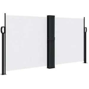 vidaXL Auvent latéral rétractable blanc 120x1200 cm pas cher