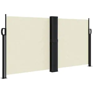 vidaXL Auvent latéral rétractable crème 120x1200 cm pas cher