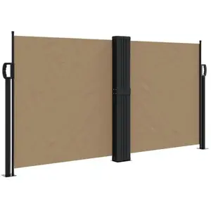 vidaXL Auvent latéral rétractable taupe 120x1200 cm pas cher