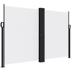 vidaXL Auvent latéral rétractable blanc 160x1000 cm pas cher