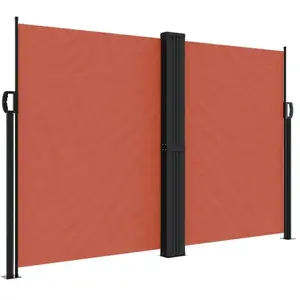 vidaXL Auvent latéral rétractable terre cuite 160x1000 cm pas cher
