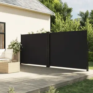 vidaXL Auvent latéral rétractable noir 180x1000 cm pas cher