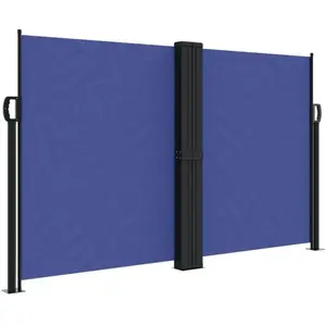 vidaXL Auvent latéral rétractable bleu 140x1200 cm pas cher
